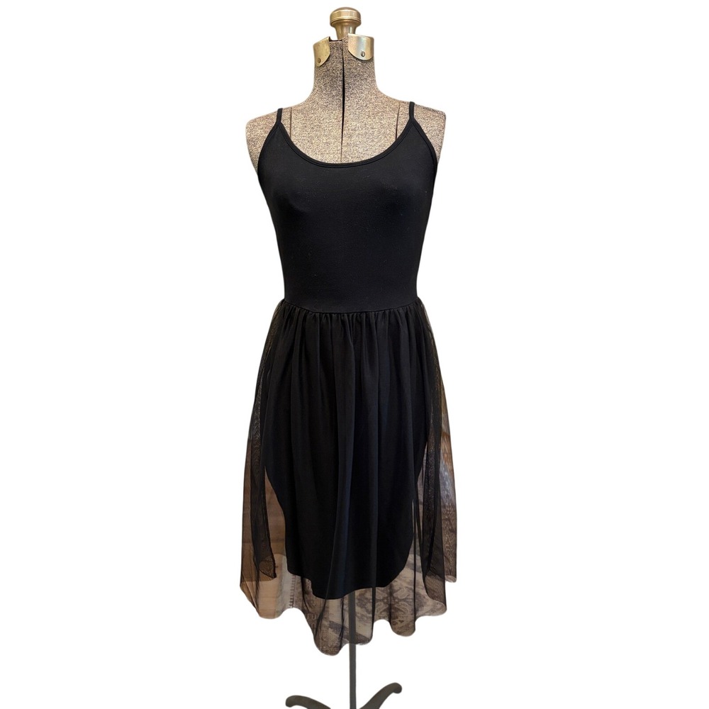 Topshop Black Tulle Skirt Cami Mesh Ballet Core‎ Dress Womens Size 4 Excellent